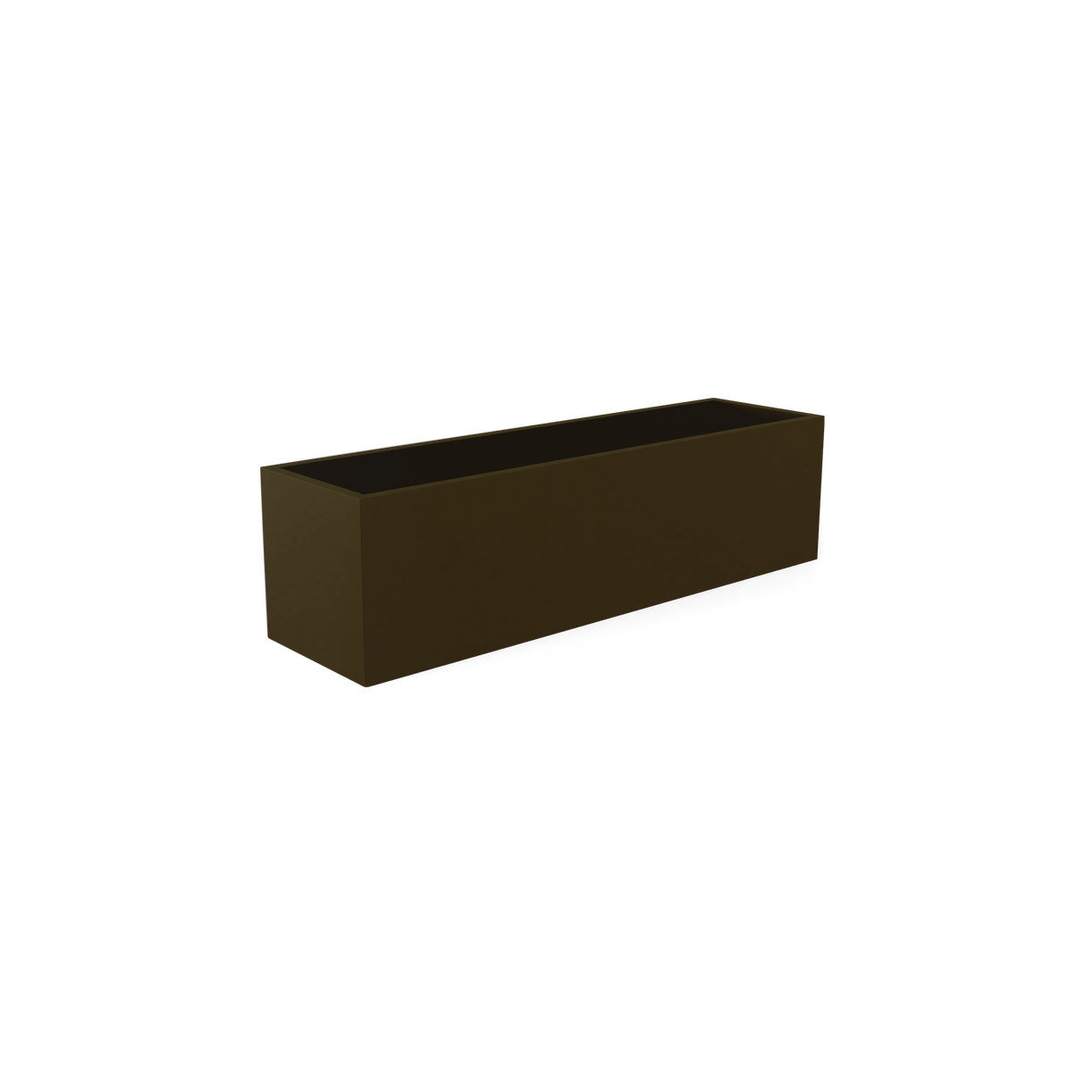 Monaco rectangle fiberglass planter in Matte Bronze