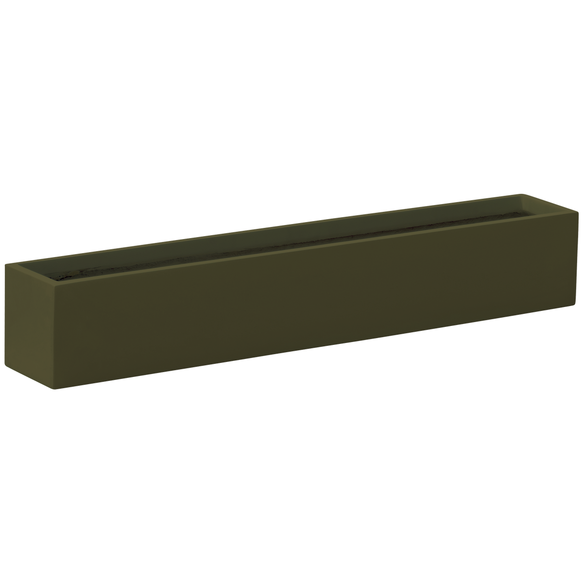Monaco rectangle fiberglass planter in Matte Bronze, studio render
