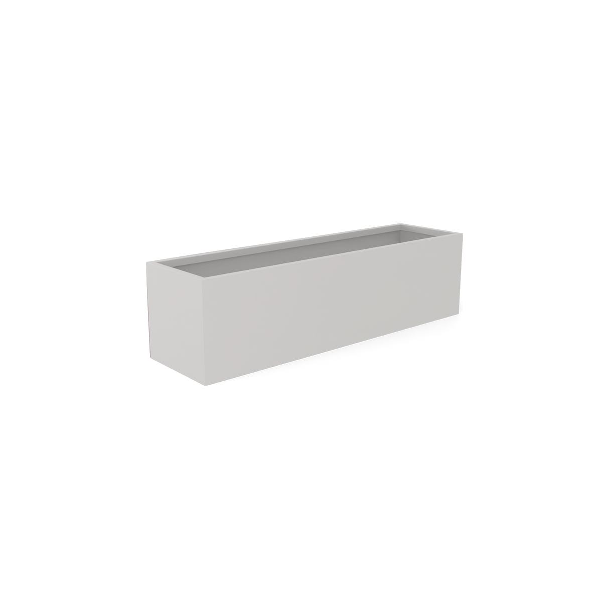 Monaco rectangle fiberglass planter in Matte Cement Grey