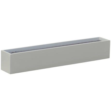 Monaco rectangle fiberglass planter in Matte Cement Grey, studio render