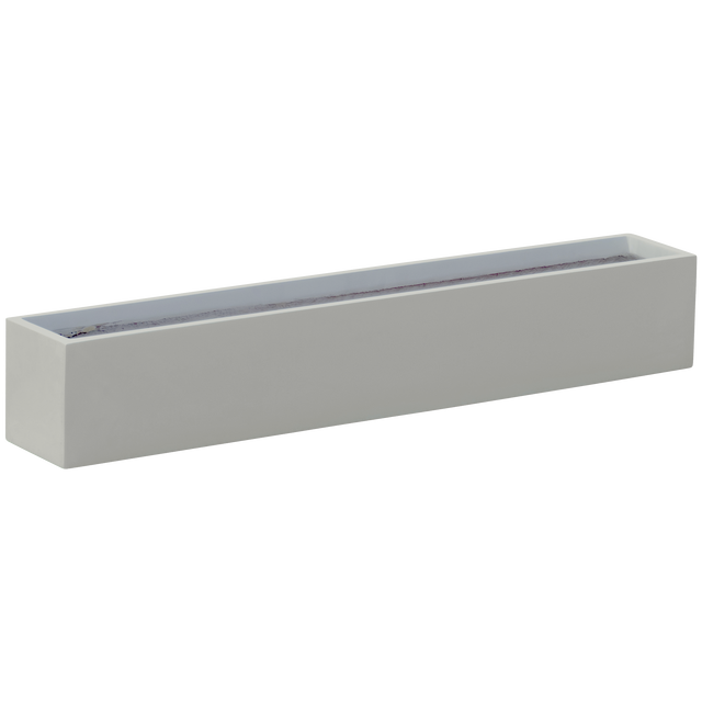 Monaco rectangle fiberglass planter in Matte Cement Grey, studio render