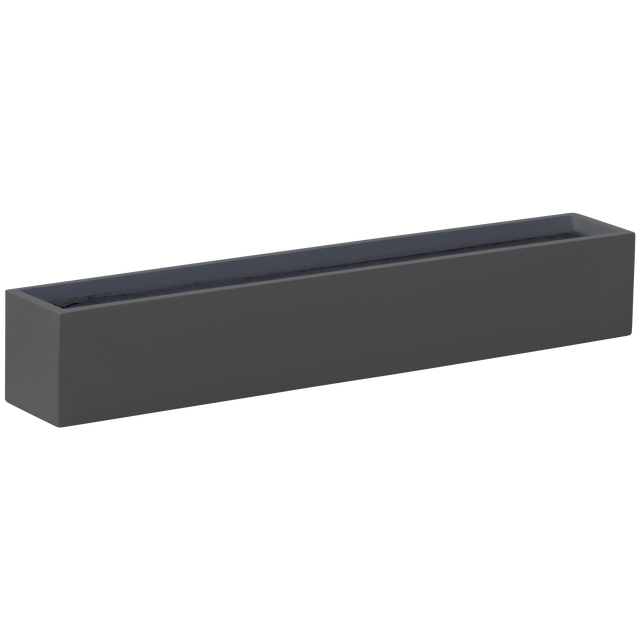 Monaco rectangle fiberglass planter in Matte Charcoal, studio render