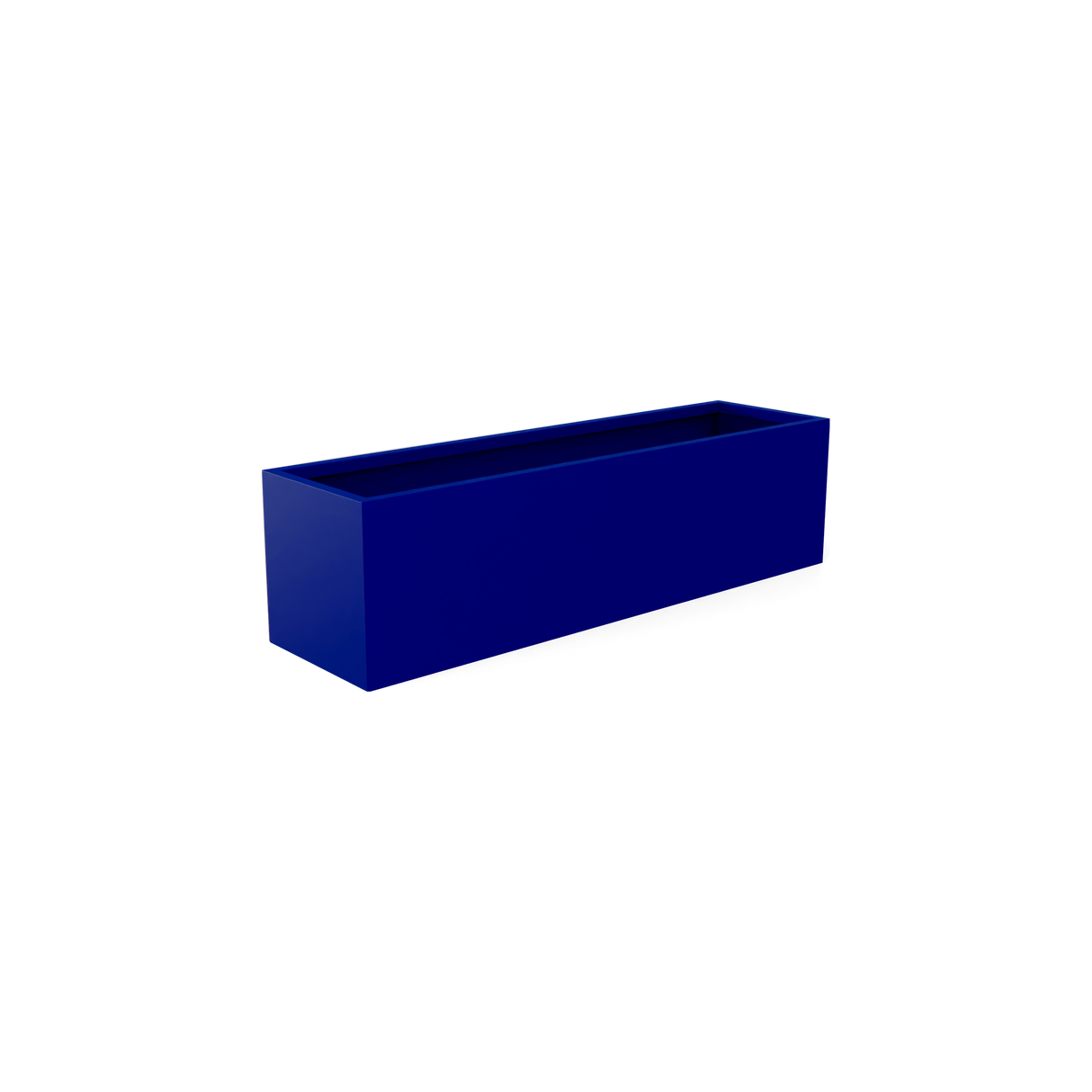 Monaco rectangle fiberglass planter in Matte Cobalt Blue
