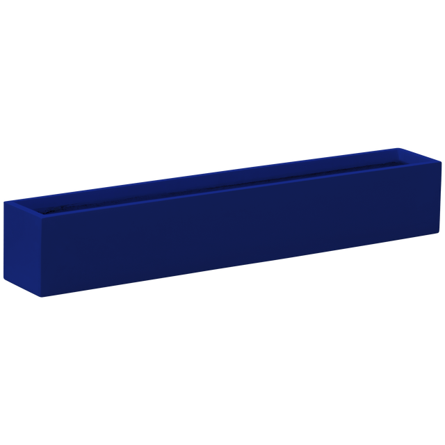 Monaco rectangle fiberglass planter in Matte Cobalt Blue, studio render