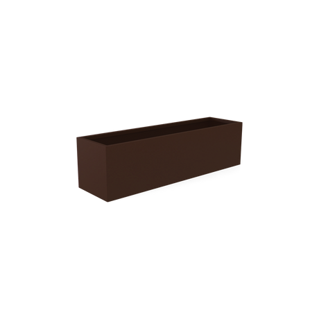 Monaco rectangle fiberglass planter in Matte Dark Brown