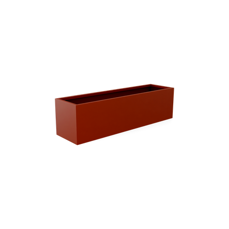 Monaco rectangle fiberglass planter in Matte Terra Cotta