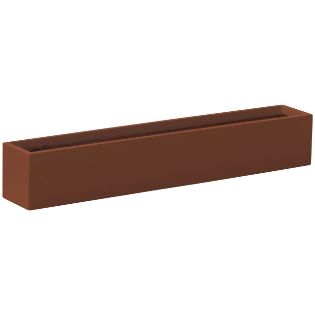 Monaco rectangle fiberglass planter in Matte Terra Cotta, studio render