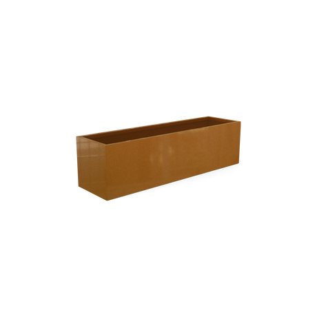 Monaco rectangle fiberglass planter in Metallic Bronze