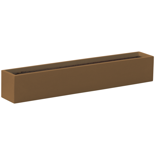 Monaco rectangle fiberglass planter in Metallic Bronze, studio render