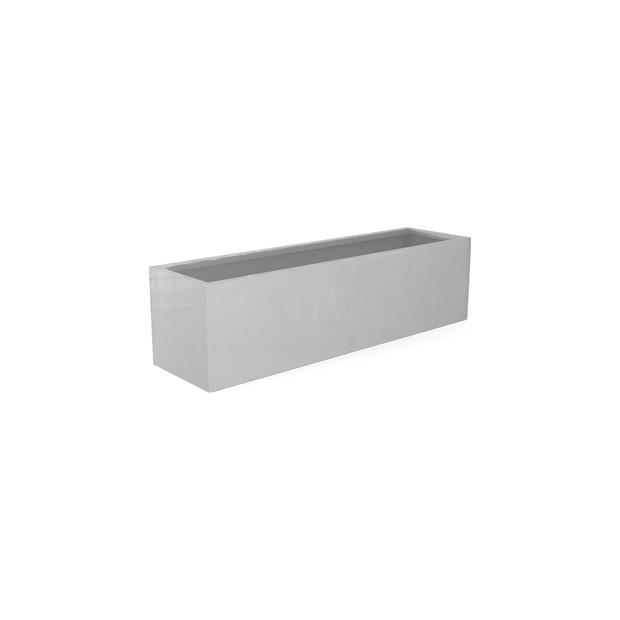 Monaco rectangle fiberglass planter in Metallic Silver