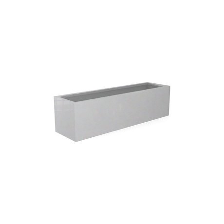Monaco rectangle fiberglass planter in Metallic Silver