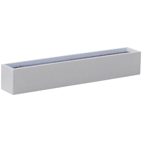 Monaco rectangle fiberglass planter in Metallic Silver, studio render