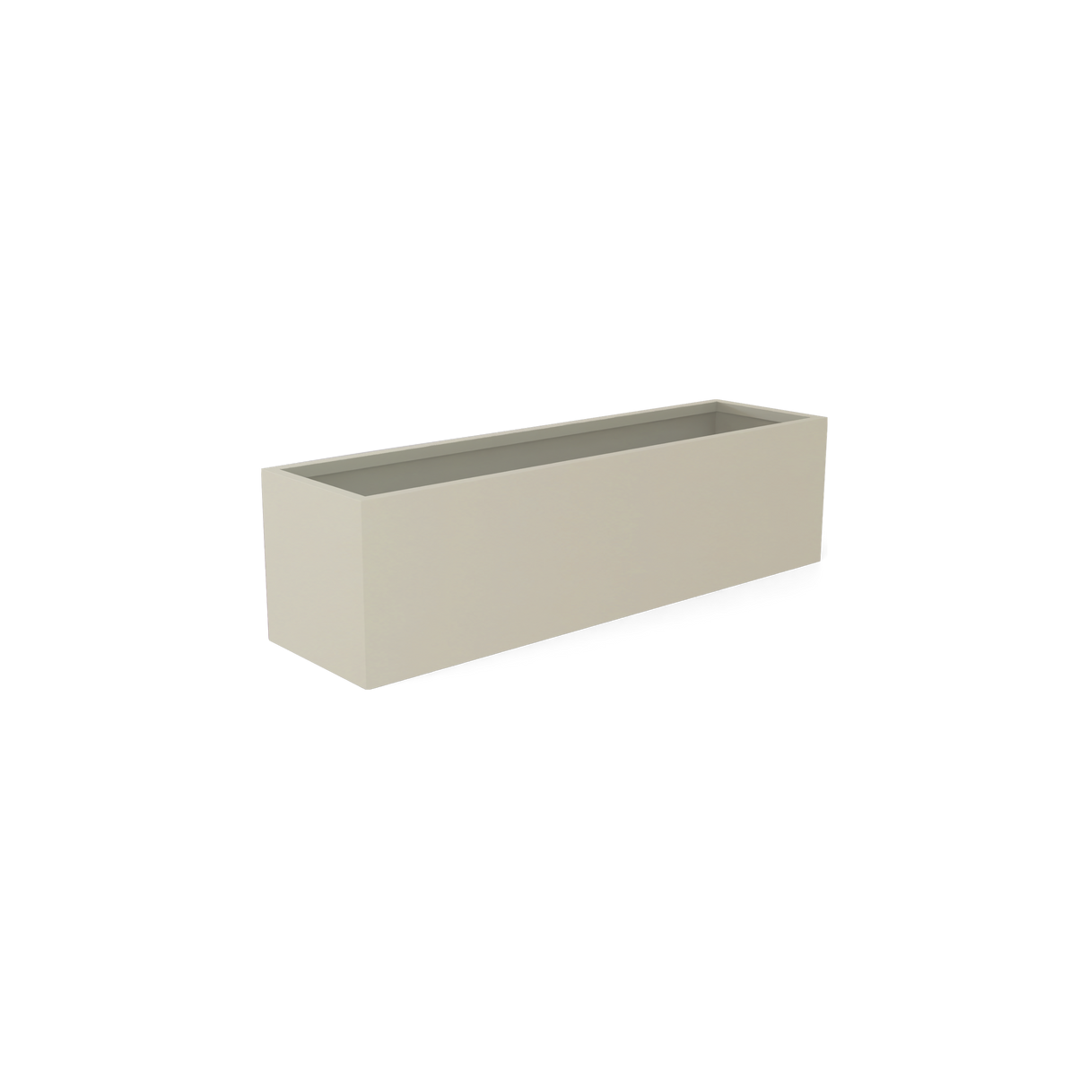Monaco rectangle fiberglass planter in Satin Beige