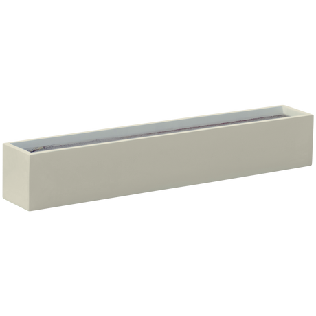Monaco rectangle fiberglass planter in Satin Beige, studio render