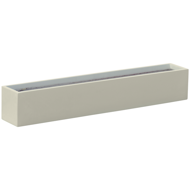 Monaco rectangle fiberglass planter in Satin Beige, studio render