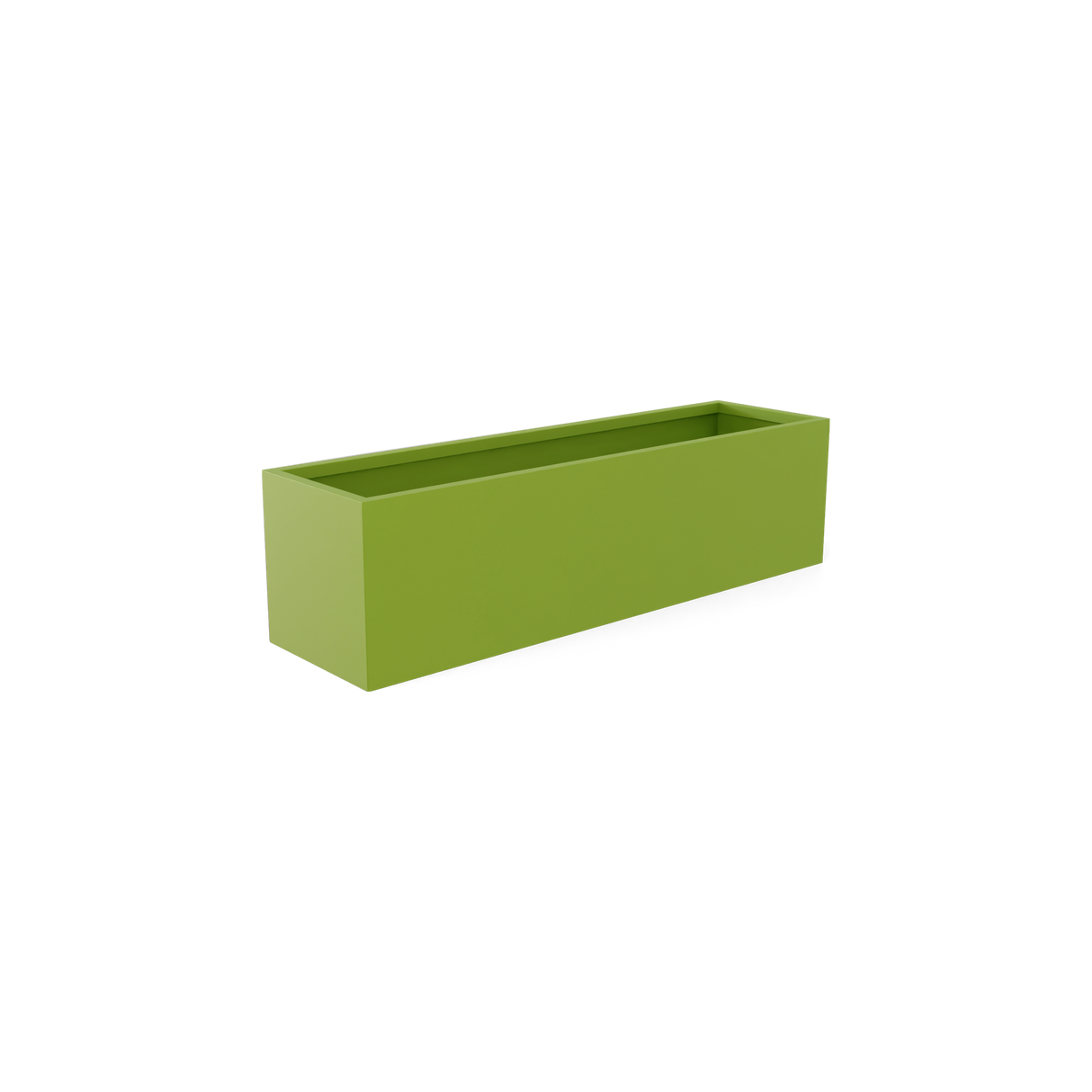 Monaco rectangle fiberglass planter in Satin Green
