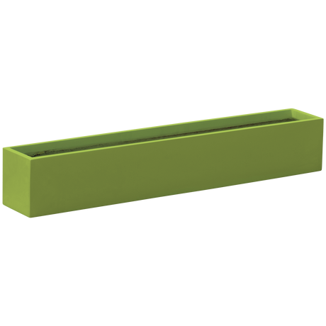Monaco rectangle fiberglass planter in Satin Green, studio render