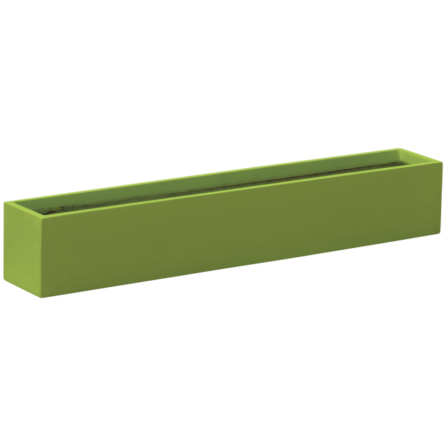 Monaco rectangle fiberglass planter in Satin Green, studio render