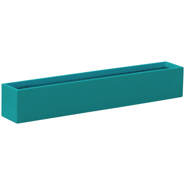 Monaco rectangle fiberglass planter in Satin Seafoam Green, studio render
