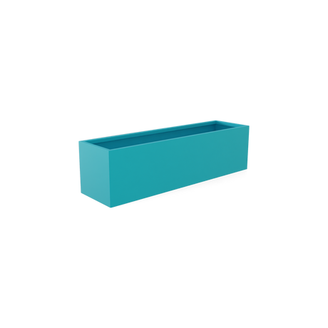 Monaco rectangle fiberglass planter in Satin Seafoam Green