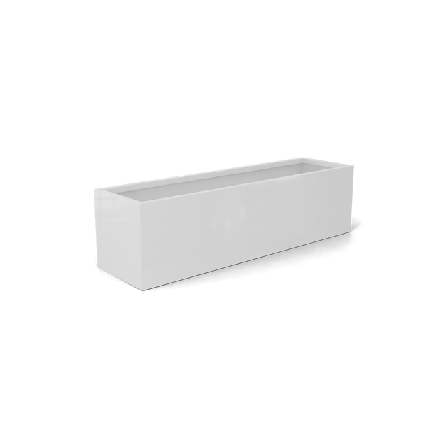 Monaco Rectangle Planter in Gloss Bright White
