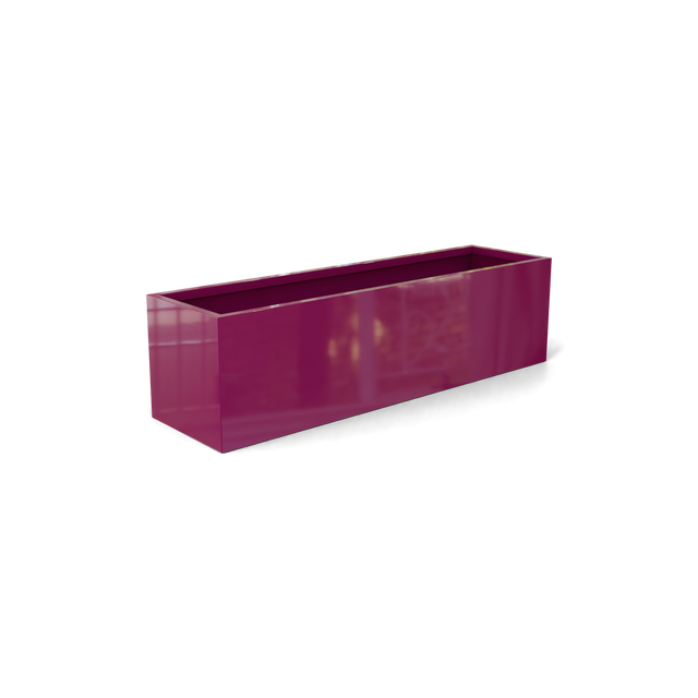 Monaco Rectangle Planter in Gloss Eggplant