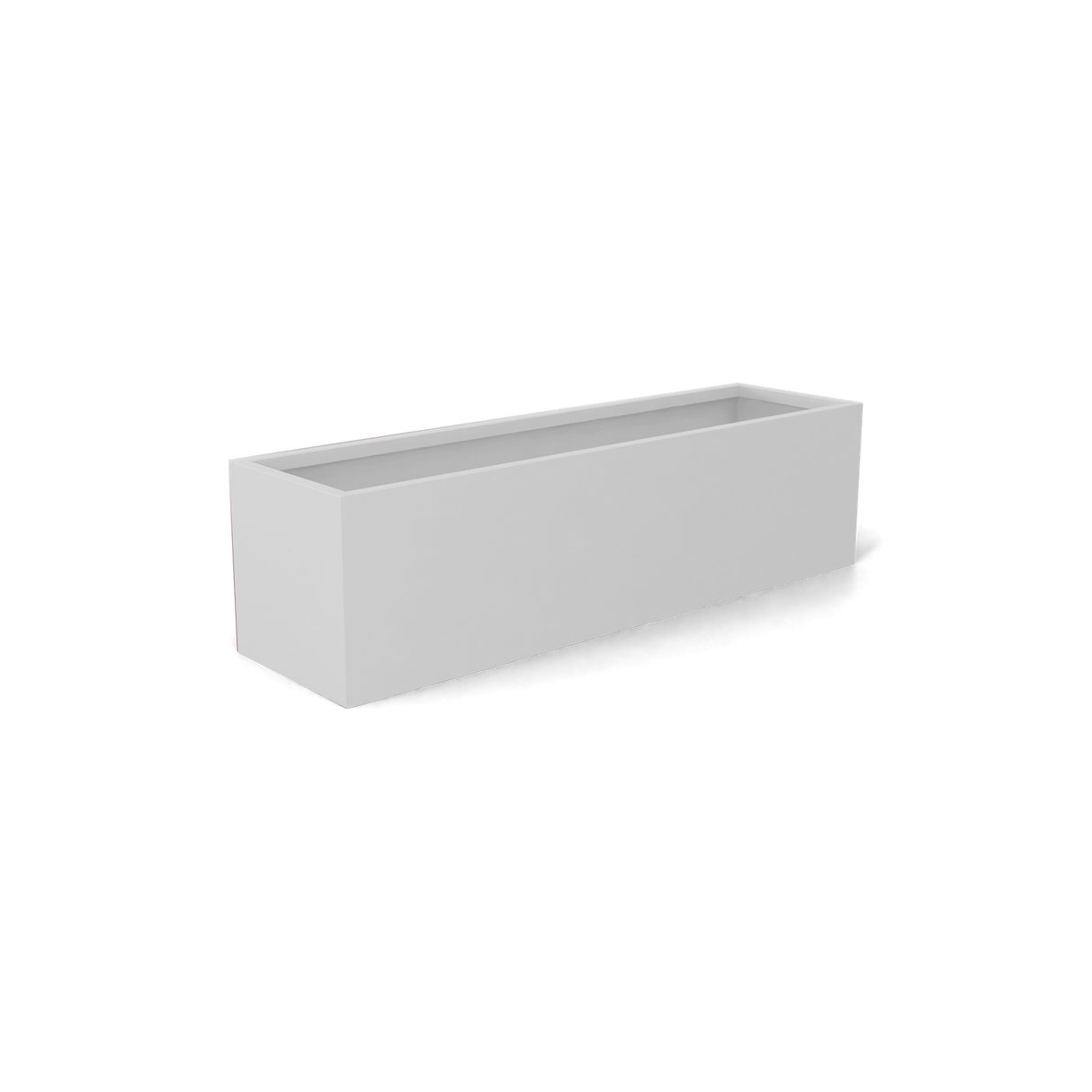 monaco rectangle fiberglass planter, Matte Bright White finish