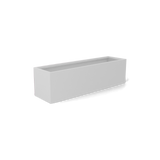 monaco rectangle fiberglass planter, Matte Bright White finish