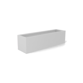 monaco rectangle fiberglass planter, Matte Bright White finish