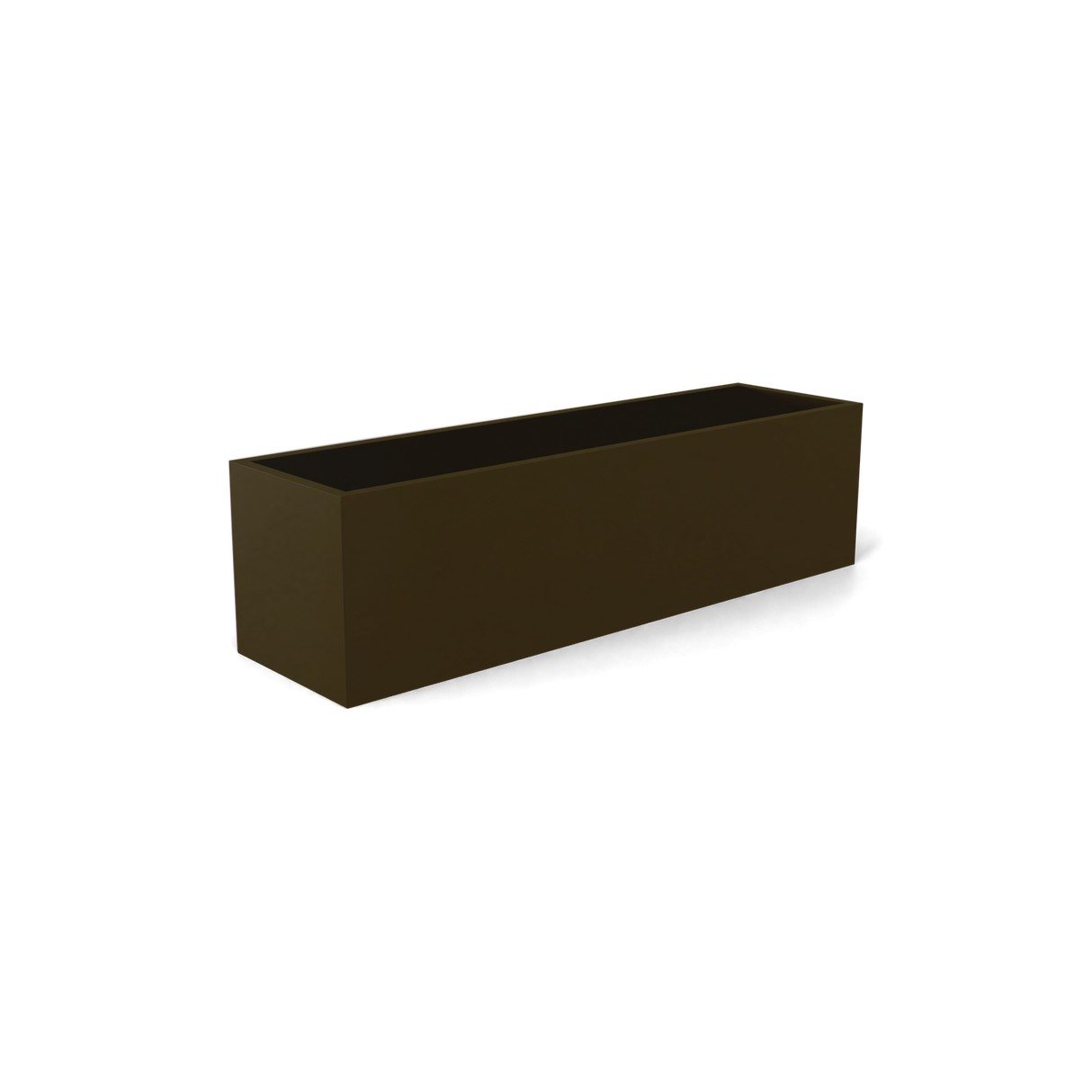 monaco rectangle fiberglass planter, Matte Bronze finish