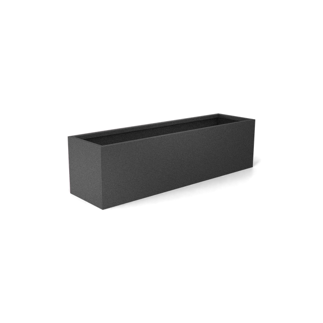 Monaco Rectangle Planter in Matte Gun Metal