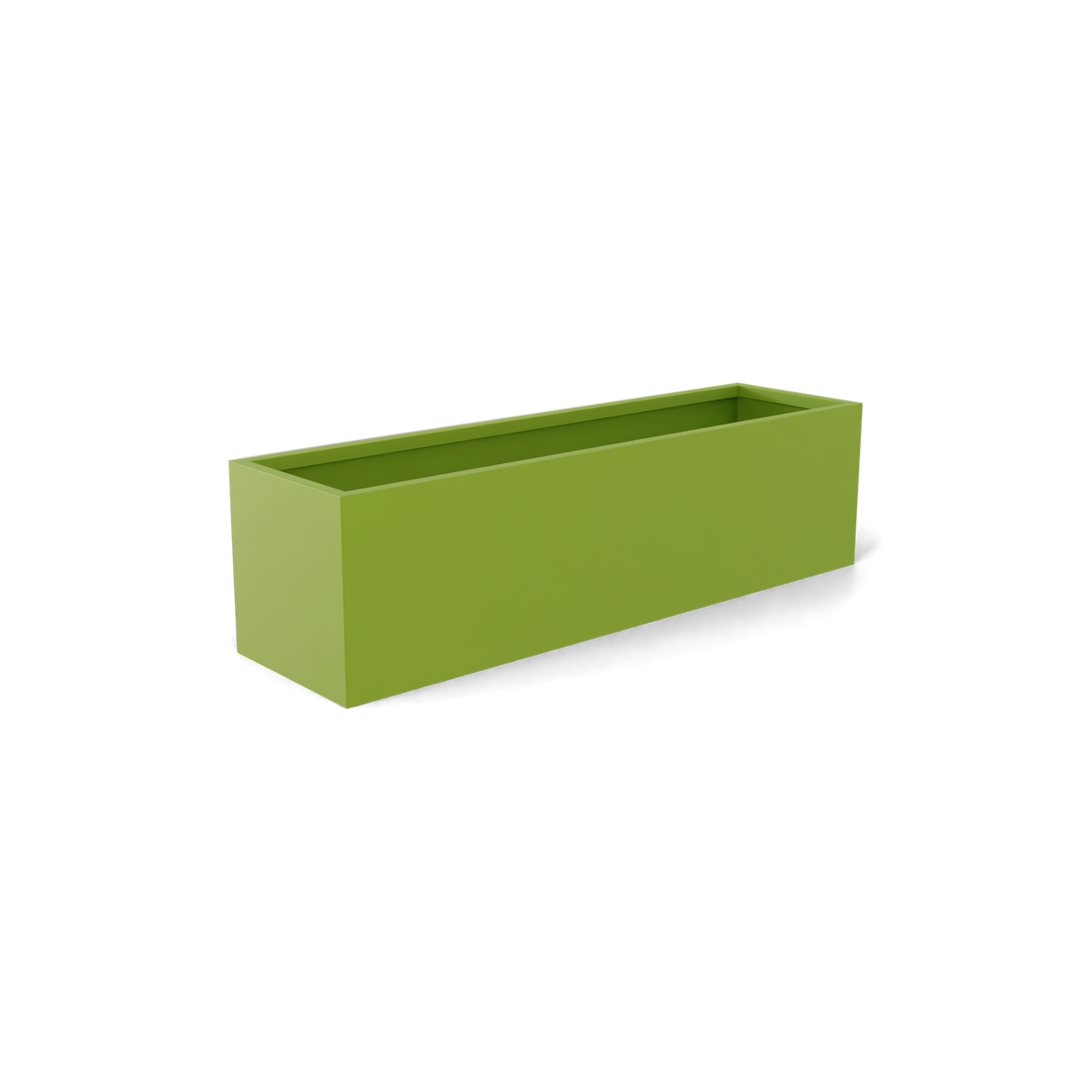 monaco rectangle fiberglass planter, Satin Green finish
