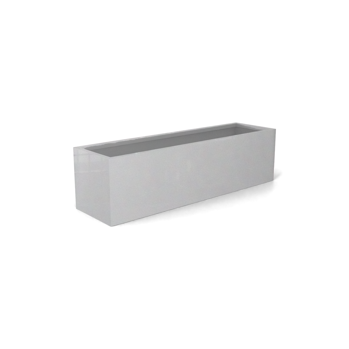 monaco rectangle fiberglass planter, Metallic Silver finish