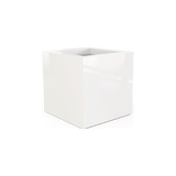 Montroy cube fiberglass planter in Gloss Bright White