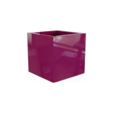 Montroy cube fiberglass planter in Gloss Eggplant