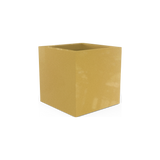 Montroy cube fiberglass planter in Gloss Metallic Gold