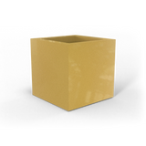 Montroy cube fiberglass planter in Gloss Metallic Gold, studio render