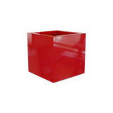 Montroy cube fiberglass planter in Gloss Red