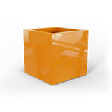 Montroy cube fiberglass planter in Gloss Tangerine, studio render