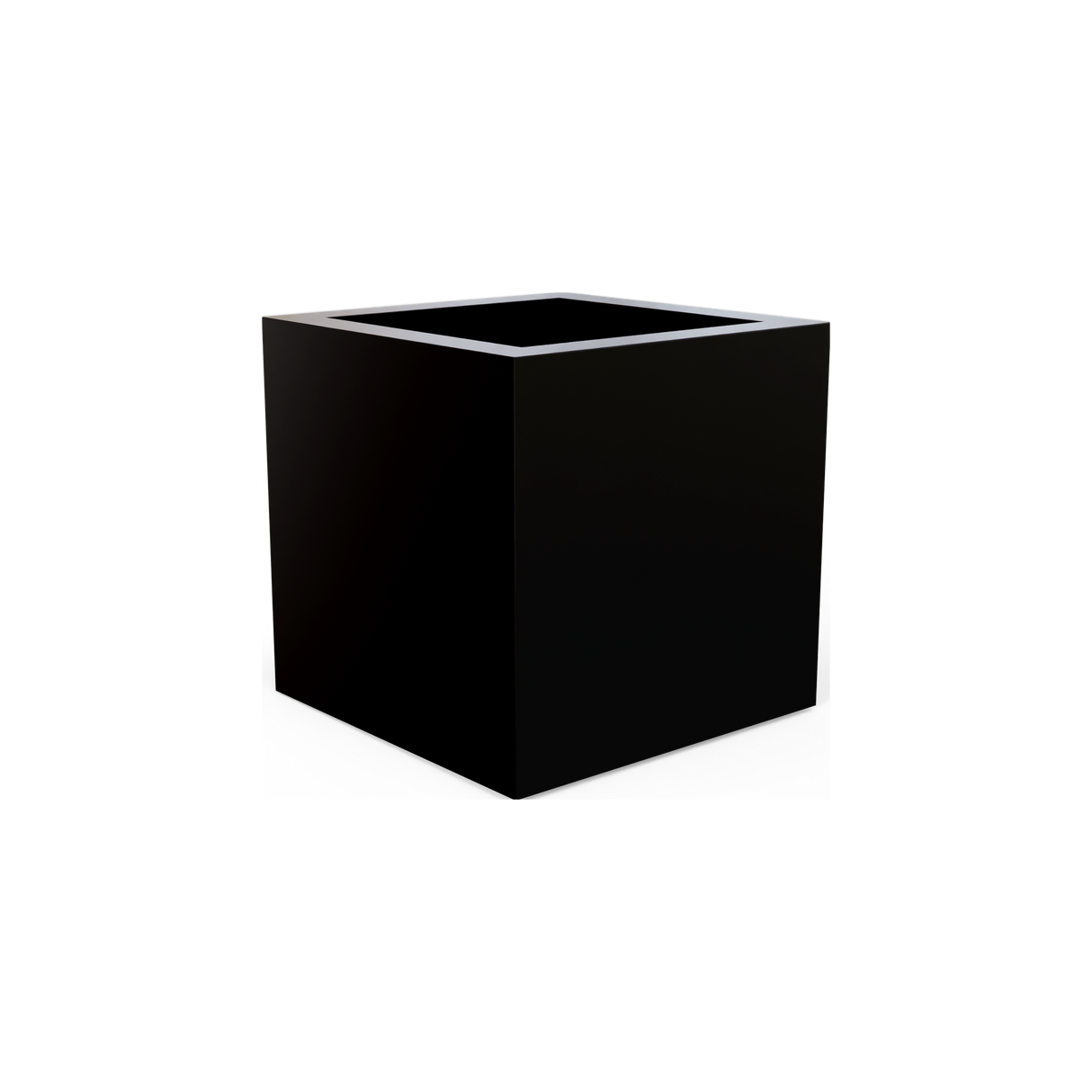 Montroy cube fiberglass planter in Matte Black