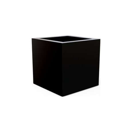 Montroy cube fiberglass planter in Matte Black