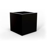 Montroy cube fiberglass planter in Matte Black, studio render