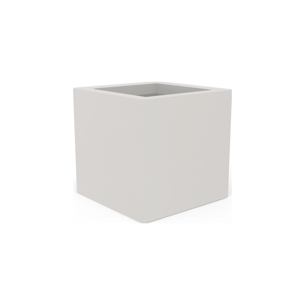 Montroy cube fiberglass planter in Matte Bright White