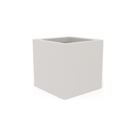 Montroy cube fiberglass planter in Matte Bright White