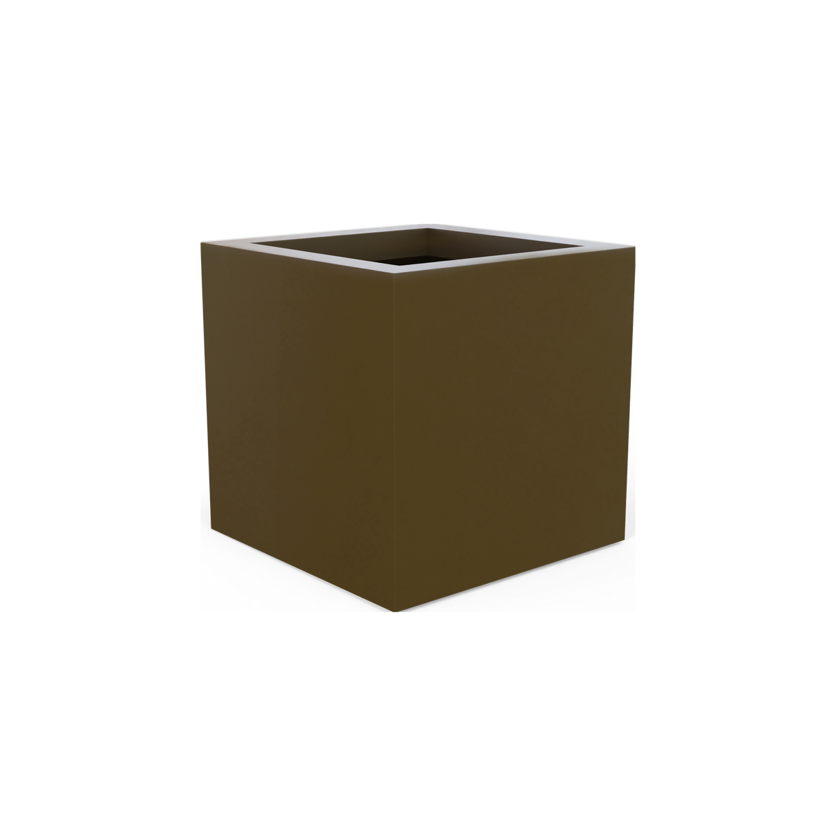 Montroy cube fiberglass planter in Matte Bronze