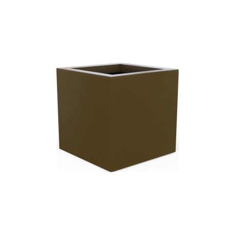 Montroy cube fiberglass planter in Matte Bronze