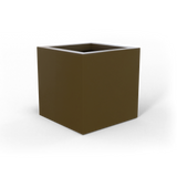 Montroy cube fiberglass planter in Matte Bronze, studio render