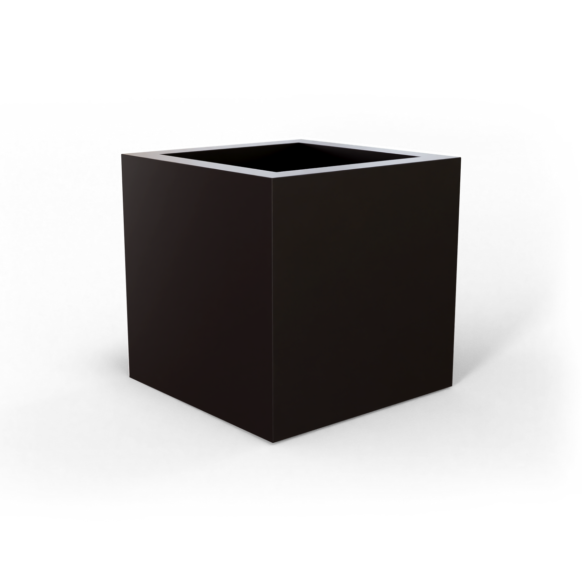 Montroy cube fiberglass planter in Matte Charcoal, studio render