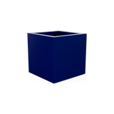 Montroy cube fiberglass planter in Matte Cobalt Blue
