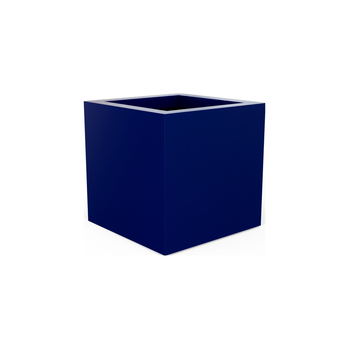 Montroy cube fiberglass planter in Matte Cobalt Blue